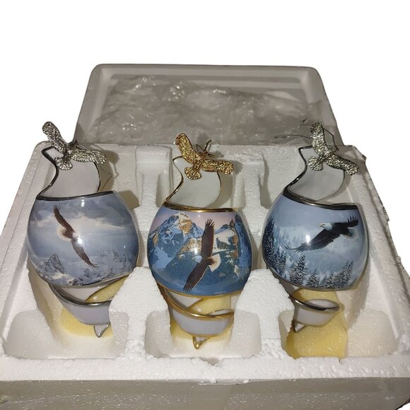 Eagle Ornaments Bradford Editions Heirloom Porcelain Certificate Of Authenticity - Picture 8 of 11